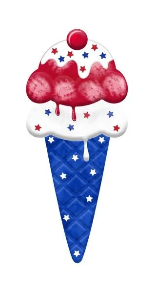 12"H Metal Patriotic Ice Cream Cone - MD1374C5