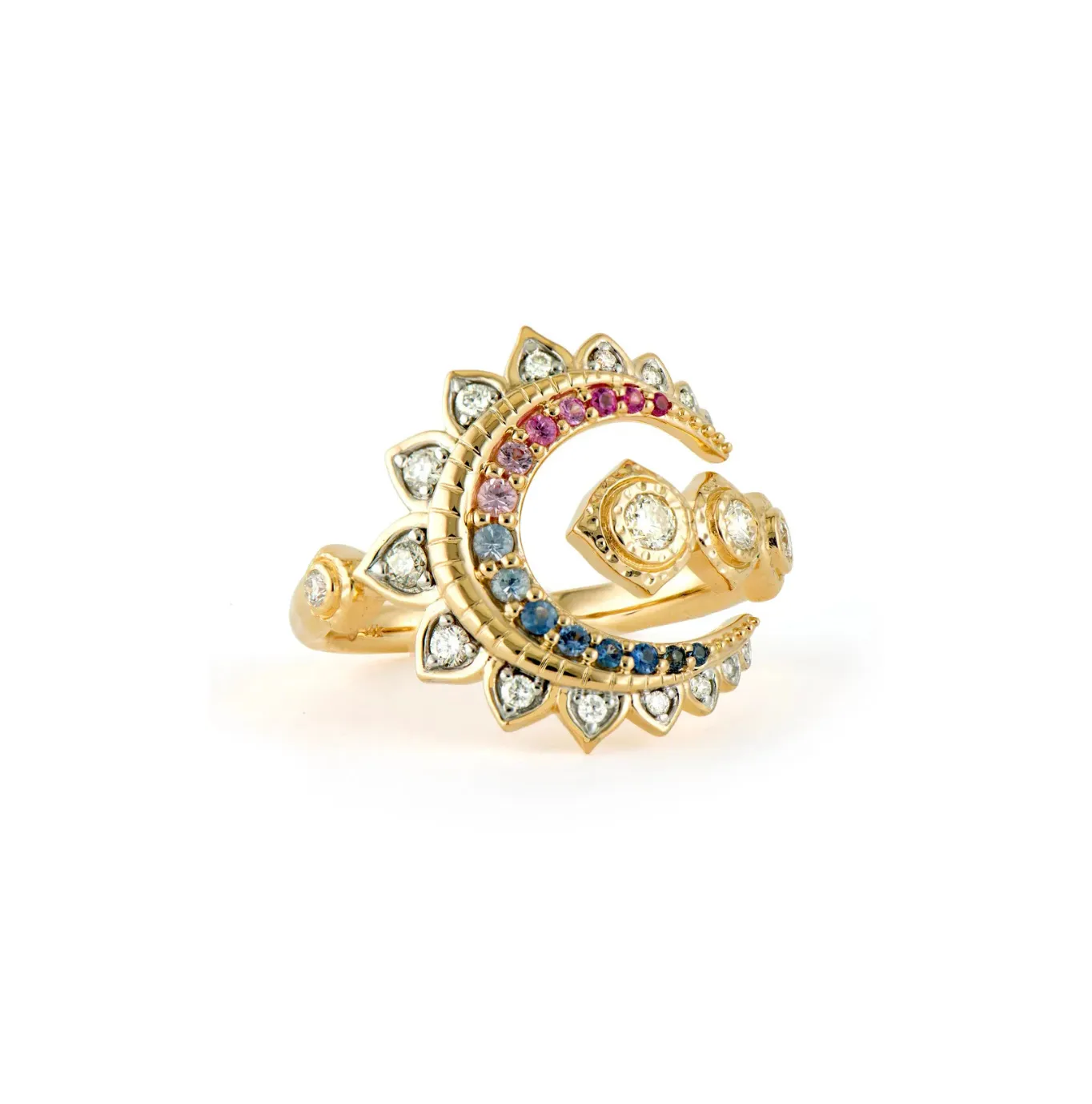 14KY Open Crescent Wrap Around Ring