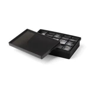 15-Cube Black Silicone Ice Mold With Lid