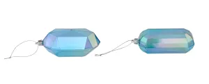 2 Assorted 5.25"L Iridescent Gem Ornaments: Iridescent Turquoise - XJ5521EK