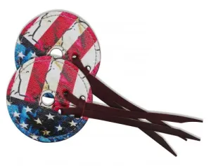 3" wide bit guard with American flag design leather