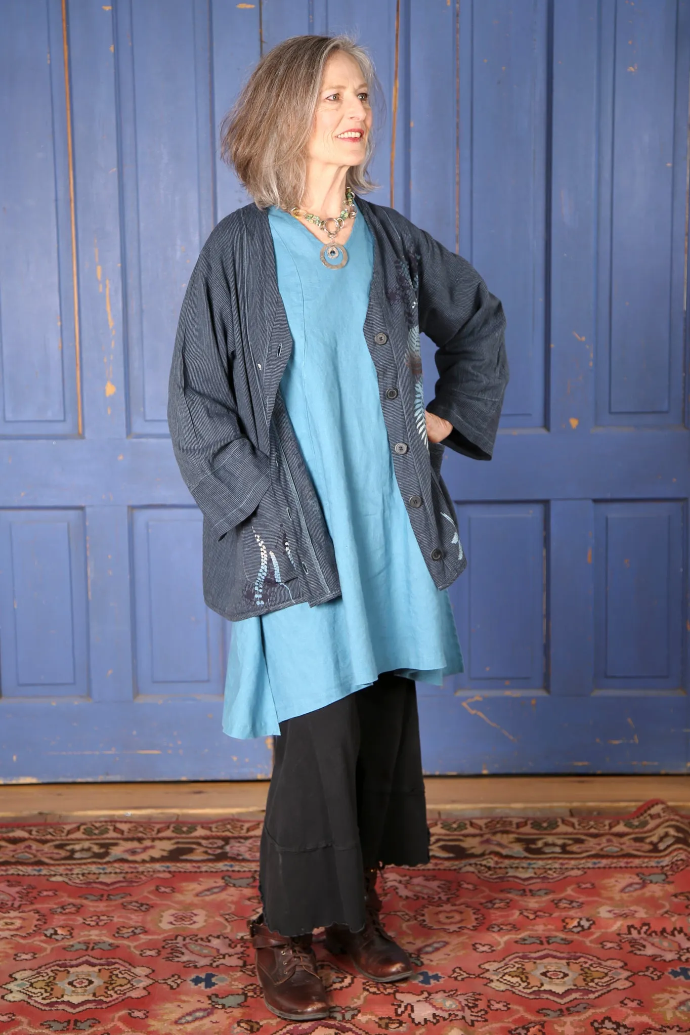 5265 Striped Jacket Kingfisher/Indigo-P