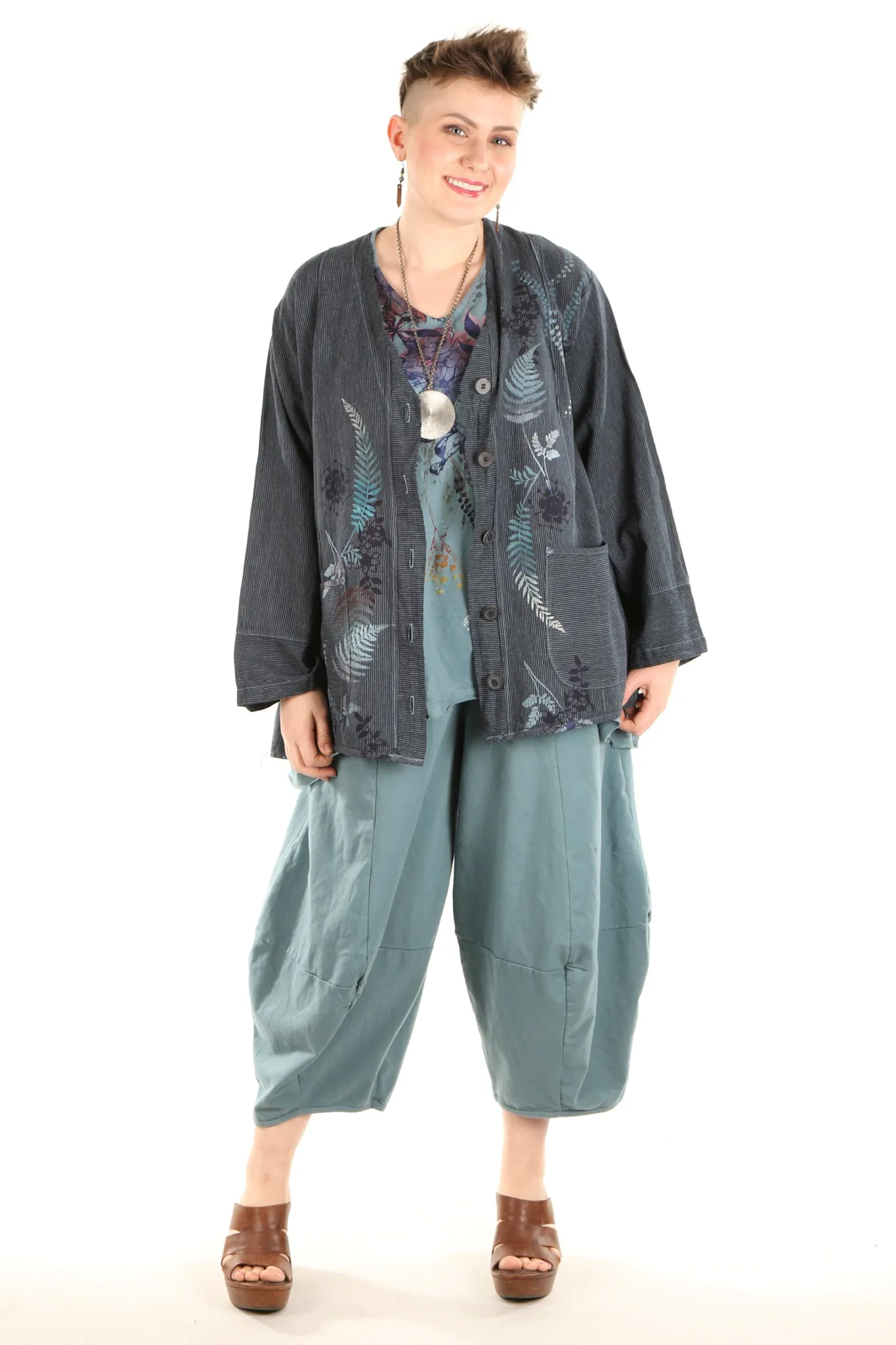 5265 Striped Jacket Kingfisher/Indigo-P
