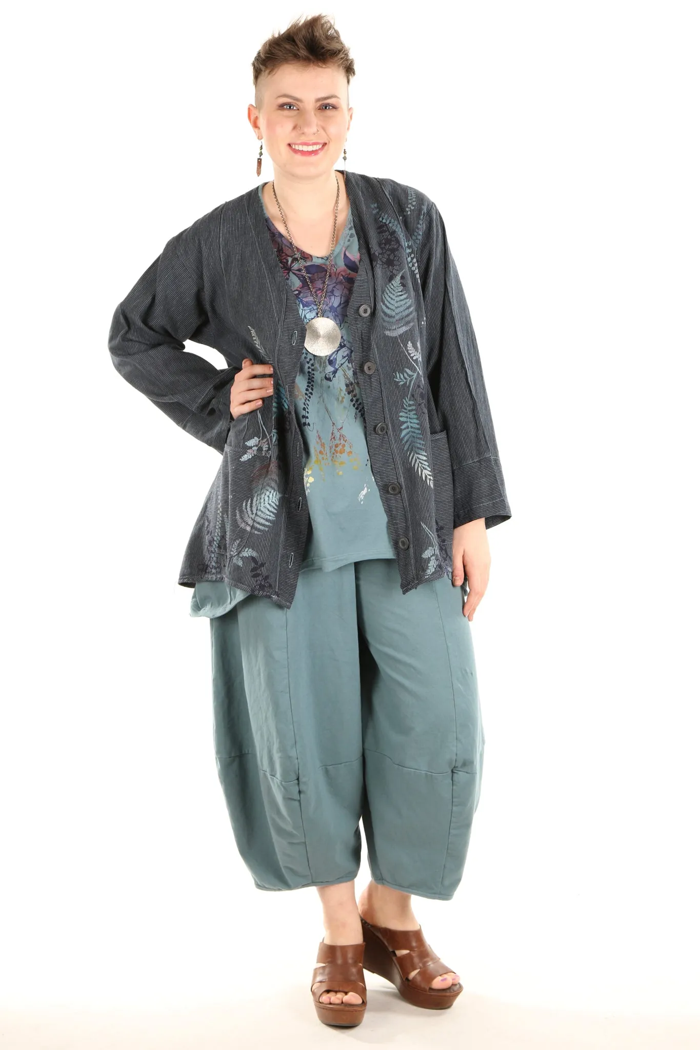 5265 Striped Jacket Kingfisher/Indigo-P