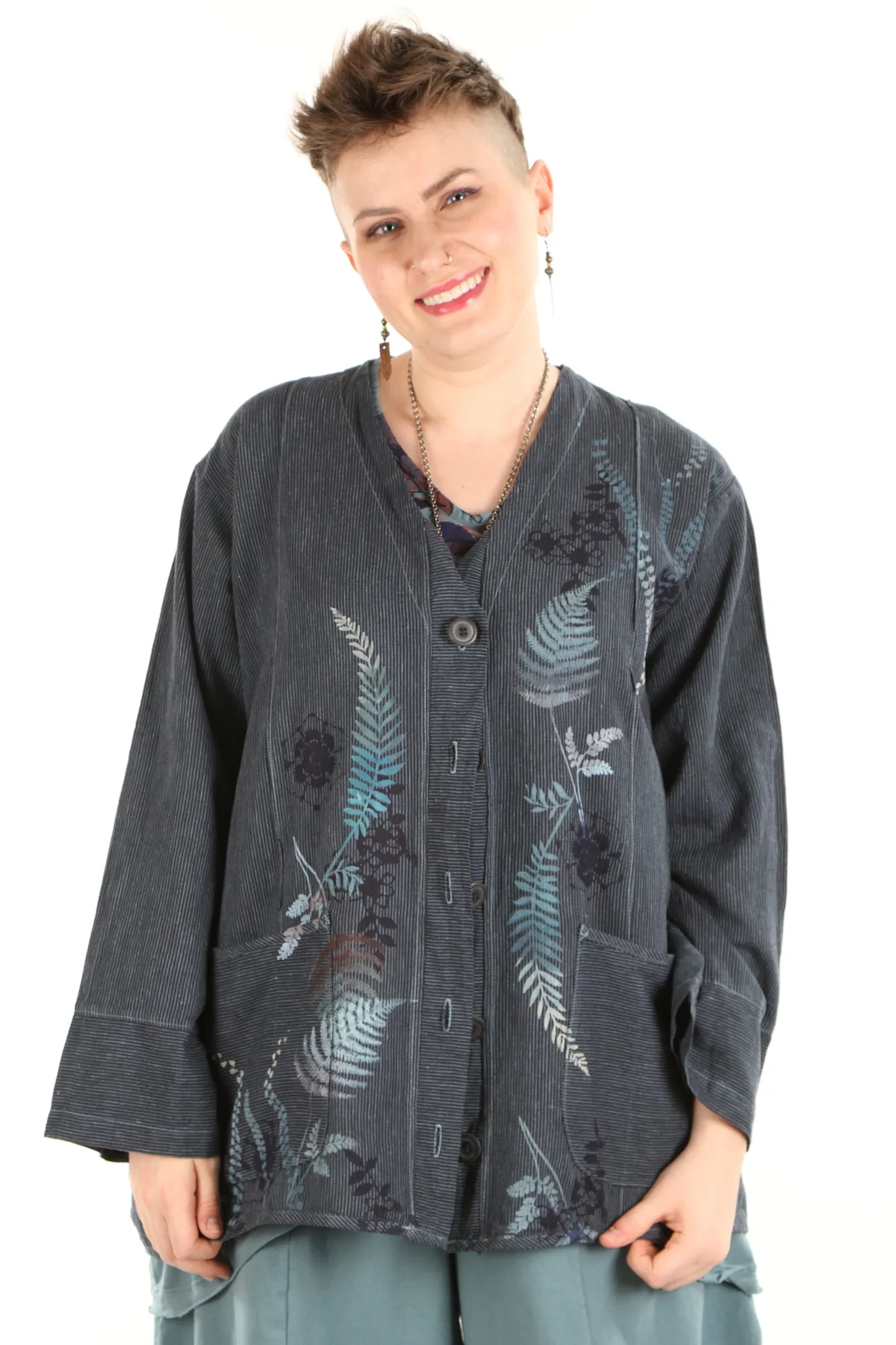 5265 Striped Jacket Kingfisher/Indigo-P