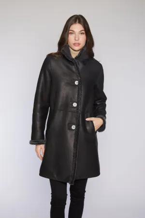#527  shearling coat in brown or black sno-top  1 BLACK SNO L  $500  sorry no additional discounts