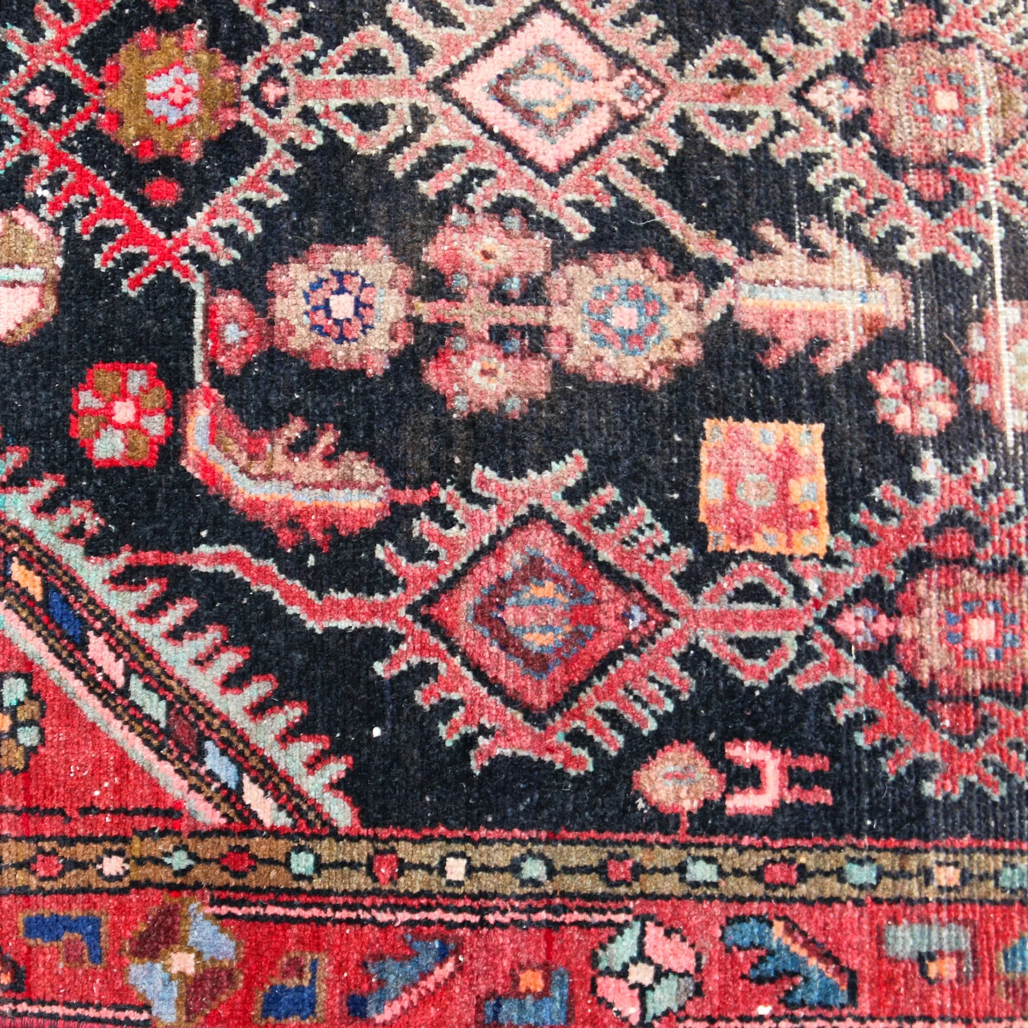 60199 Handwoven Vintage Rug 3'7x12'7