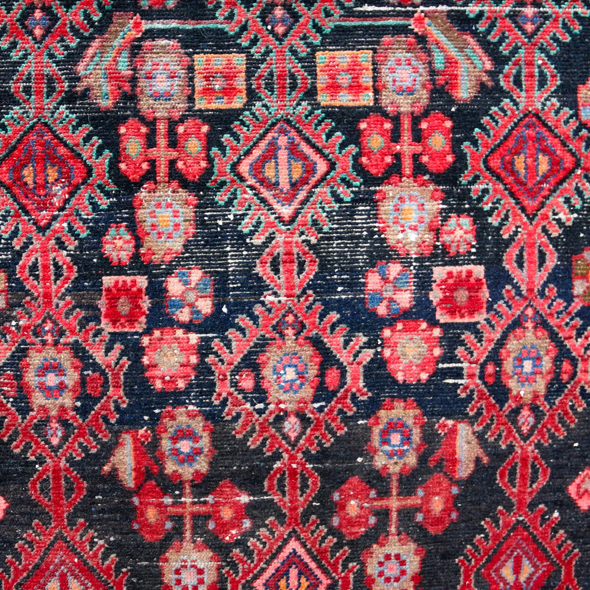 60199 Handwoven Vintage Rug 3'7x12'7