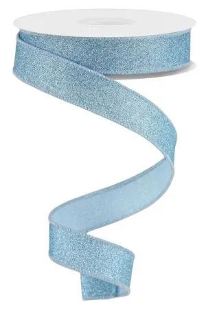 7/8" Fine Glitter On Royal: Pale Blue (10 Yards) RGE7380H1