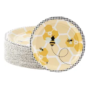 80x Disposable Bumble Bee Paper Plates Party Supplies Kids Birthdays