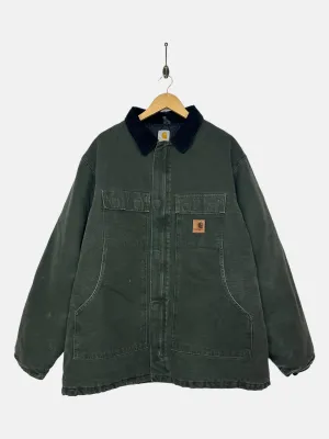 90's Carhartt Heavy Duty Vintage Corduroy Collar Jacket Size 2XL