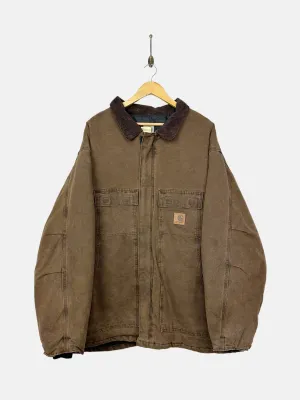 90's Carhartt USA Made Heavy Duty Vintage Corduroy Collar Jacket Size 4XL