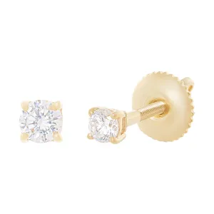 9ct Yellow Gold 3mm Stud Earrings with Cubic Zirconia