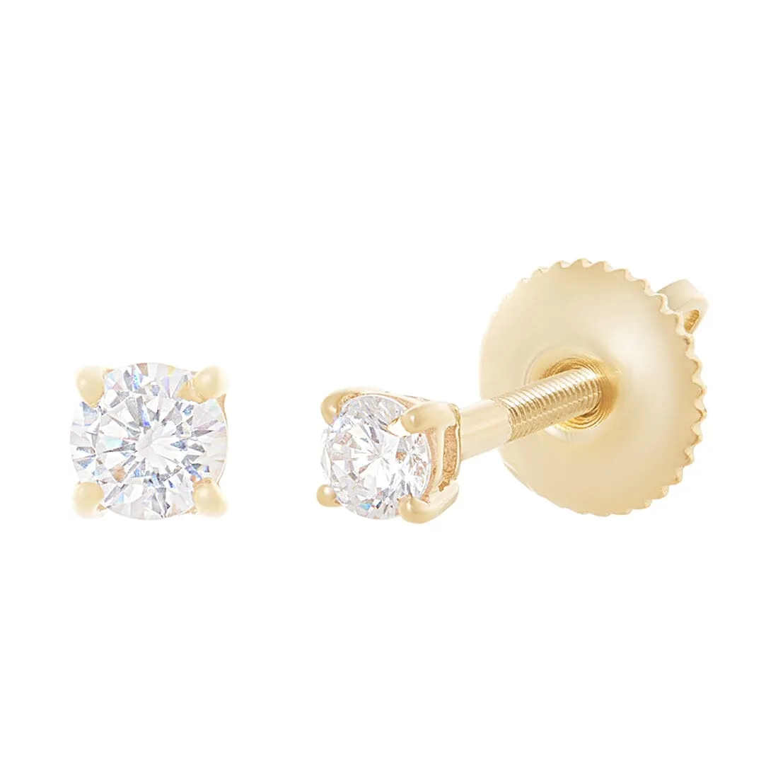 9ct Yellow Gold 3mm Stud Earrings with Cubic Zirconia