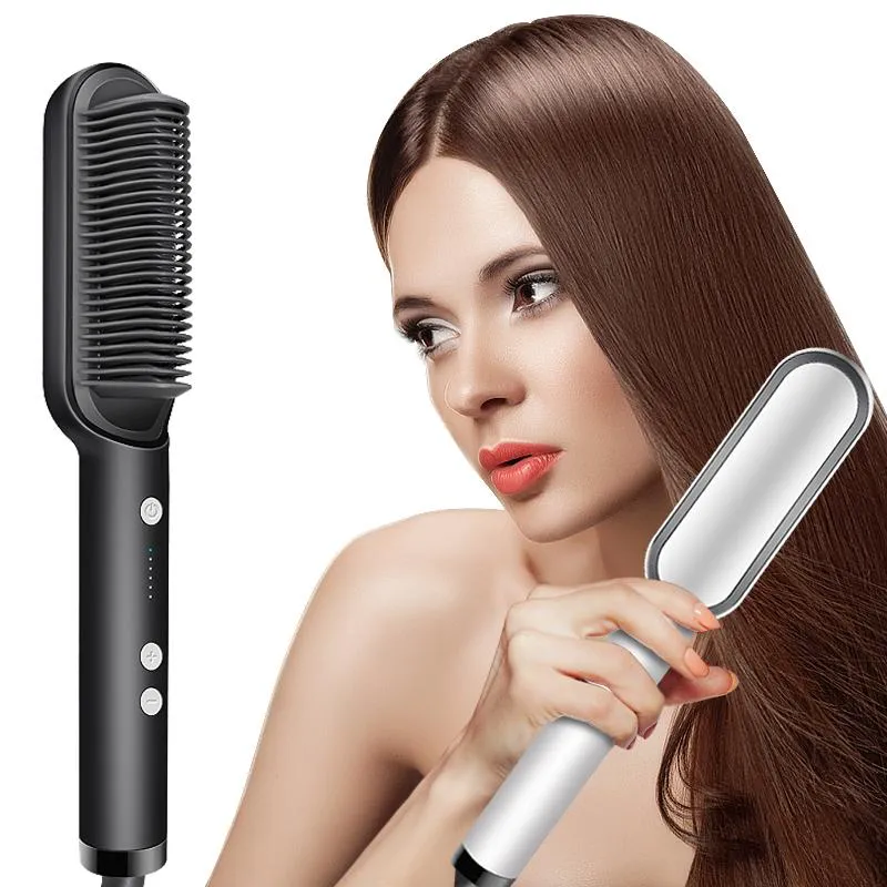 AAA Electric hair straighter Brush ceramic heated (New model)