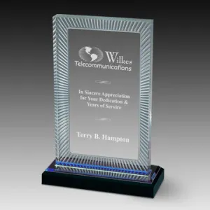 Acrylic Award - Blue Geometric Rectangle