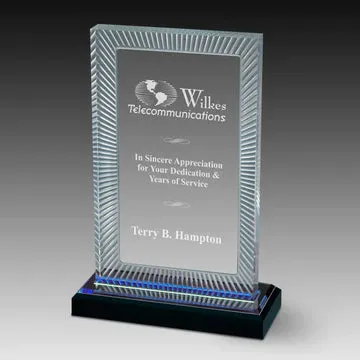 Acrylic Award - Blue Geometric Rectangle