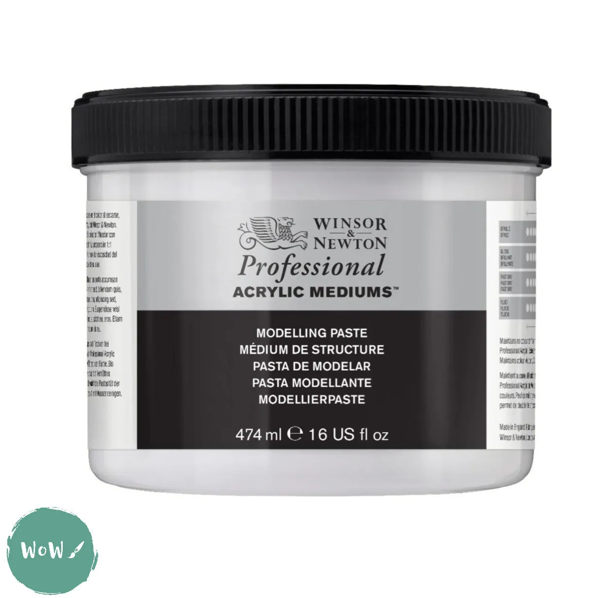 ACRYLIC MEDIUMS - Winsor & Newton PROFESSIONAL -  MODELLING PASTE - 474ml