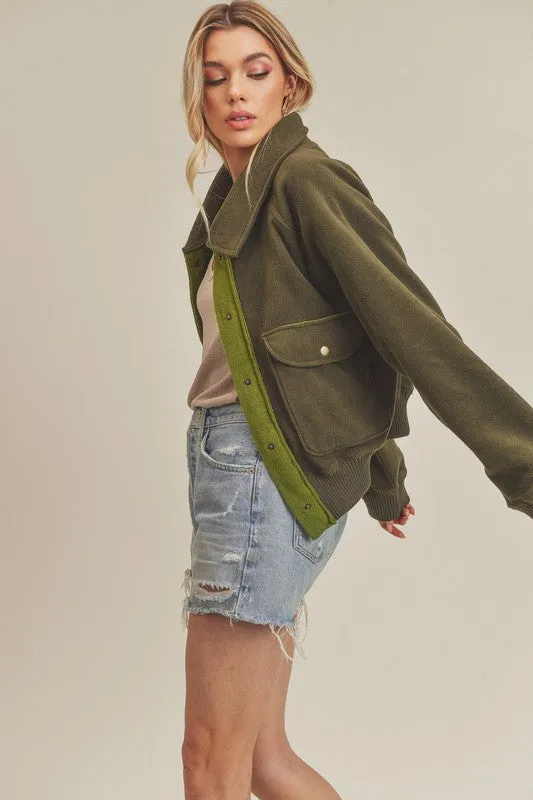 Aemi   Co So Cozy Oversized Bomber Jacket