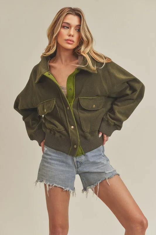 Aemi   Co So Cozy Oversized Bomber Jacket