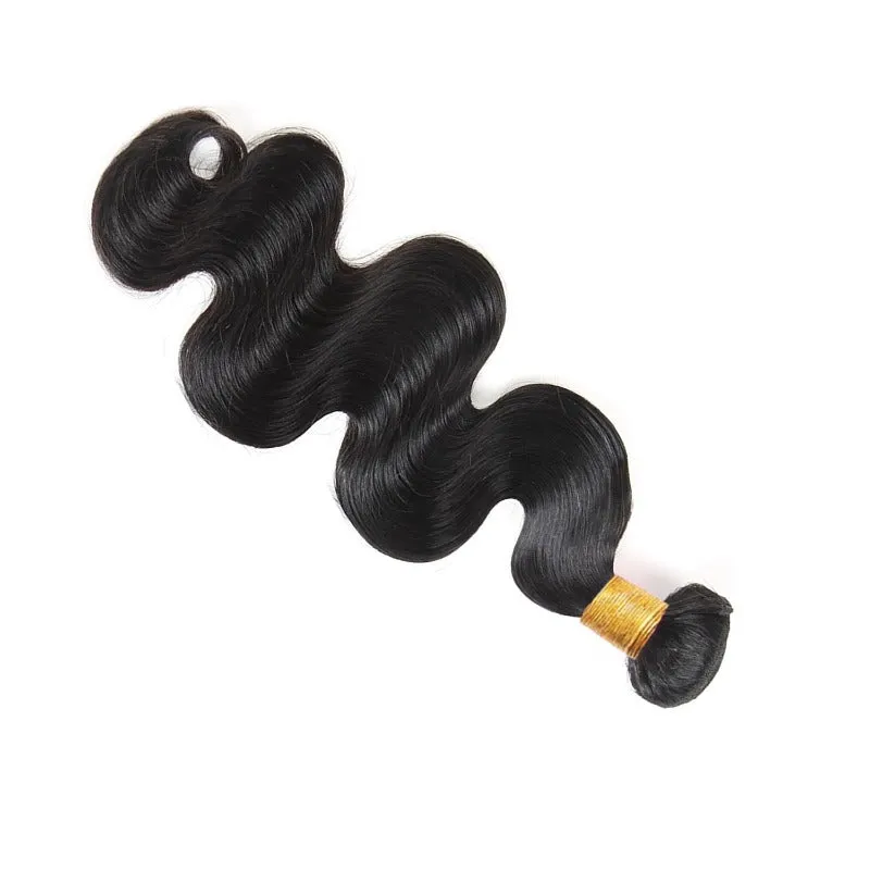 AFFORDABLE hair Body Wave 100% Human Hair Natural Black 1 Bundle 100gram