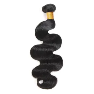 AFFORDABLE hair Body Wave 100% Human Hair Natural Black 1 Bundle 100gram