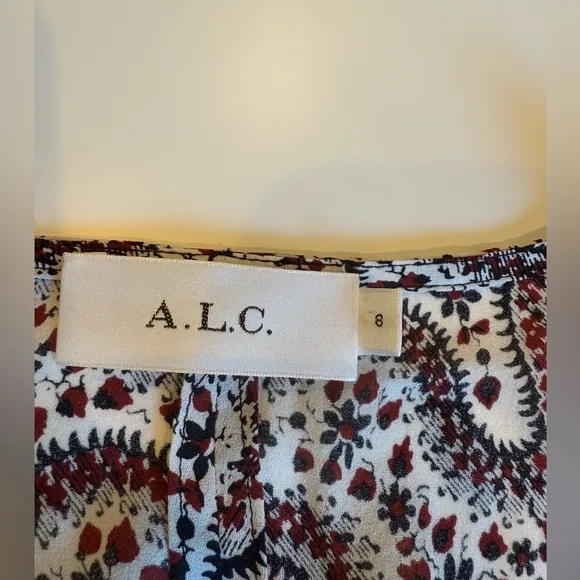 A.L.C. Floral 100% Silk Mini Casual Dress