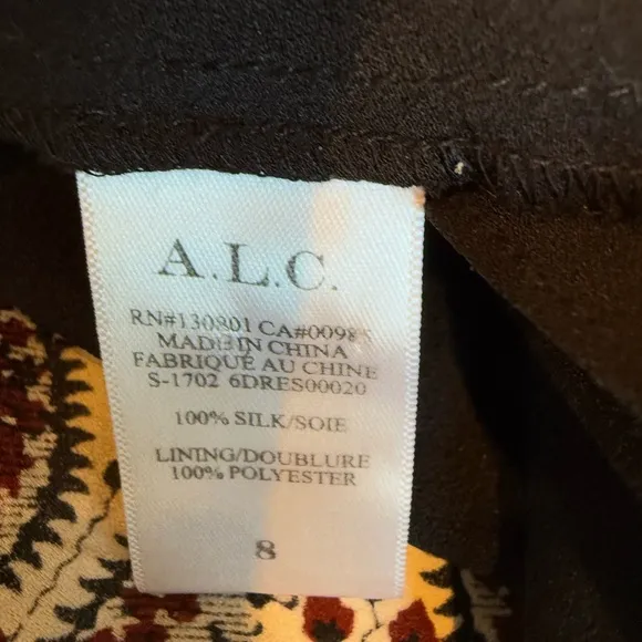 A.L.C. Floral 100% Silk Mini Casual Dress