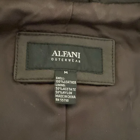 Alfani Like New Leather Zip Fitted Classic Jacket