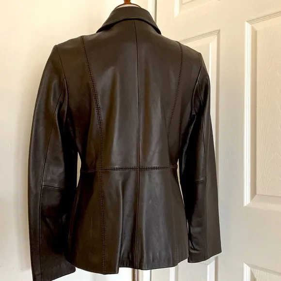 Alfani Like New Leather Zip Fitted Classic Jacket