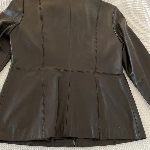 Alfani Like New Leather Zip Fitted Classic Jacket