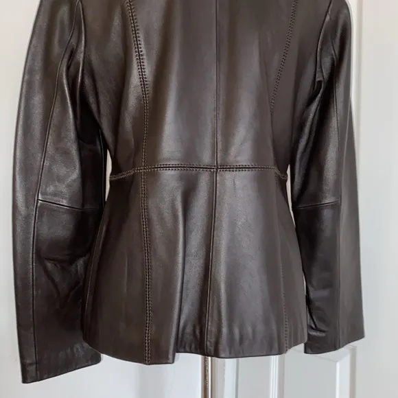 Alfani Like New Leather Zip Fitted Classic Jacket