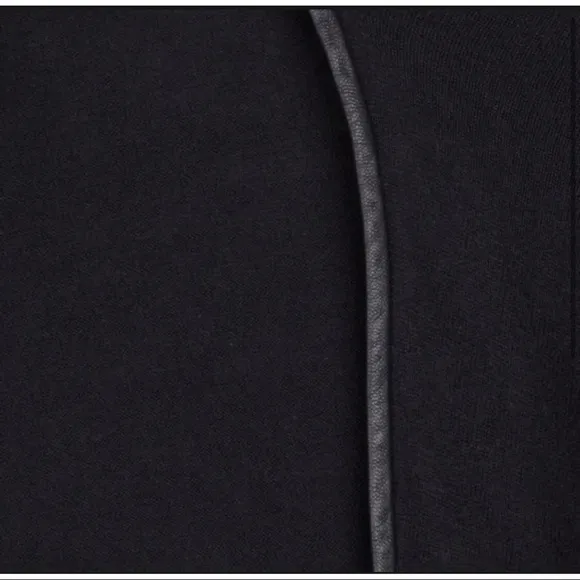 Alice   Olivia Women Sz M Black ITALIAN Sheep Leather Trim Soft Sweater Cardigan