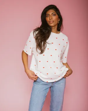 All Over Mini Heart Oversized Boxy Tee