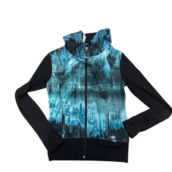 Alo Yoga Teal Desert Flow Jacket Sunset Blue Size L