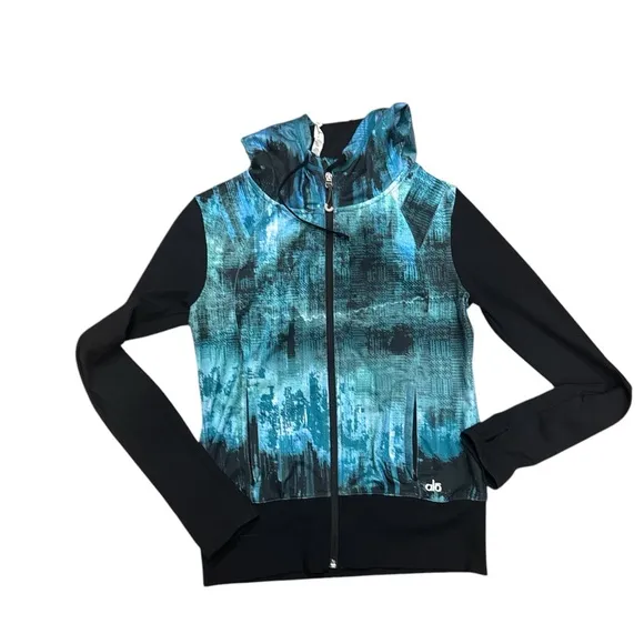 Alo Yoga Teal Desert Flow Jacket Sunset Blue Size L
