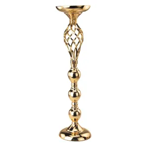 Aluminum Pillar Candle Holder Centerpiece Vase with Twisted Opening, 23-Inch