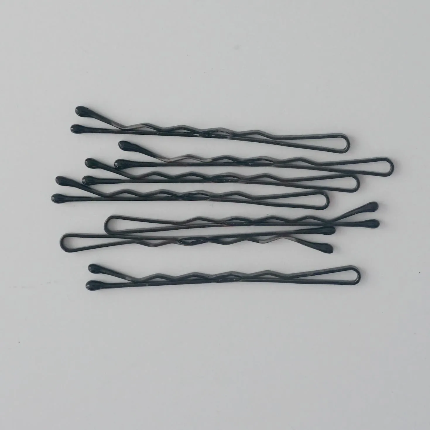 Amelia Beauty Professional Quality Black Bobby Pins, Made in USA, 180 Count, 2" Long, Strong Grip, Durable Plastic Tips, Comfortable All-Day Wear