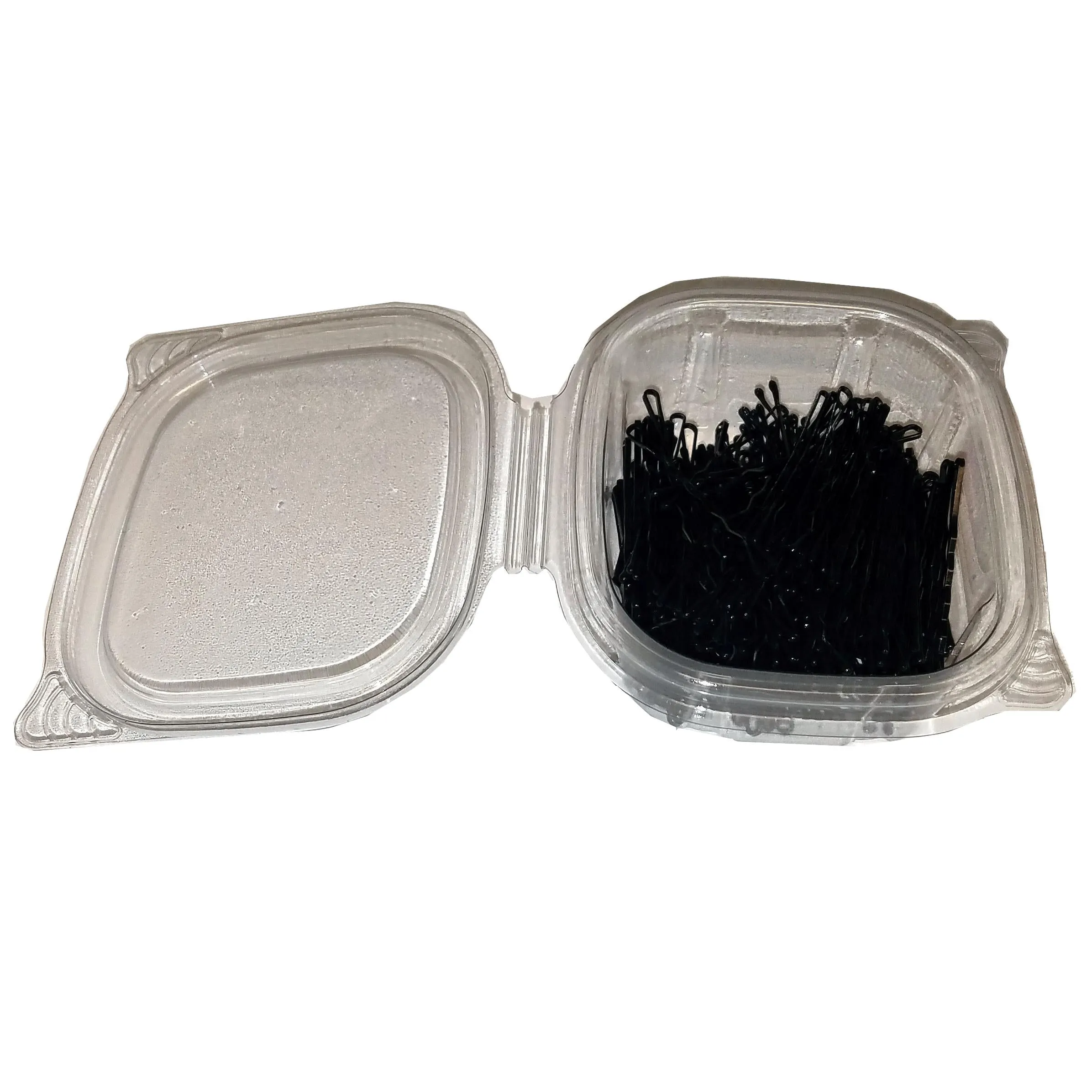 Amelia Beauty Professional Quality Black Bobby Pins, Made in USA, 180 Count, 2" Long, Strong Grip, Durable Plastic Tips, Comfortable All-Day Wear