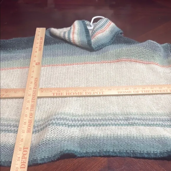 Anthropologie alpaca wool Green Cream Turtleneck Sweater Courtney ombré gradient