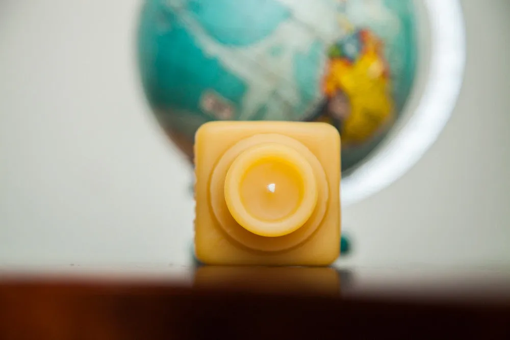Antique Bottle Beeswax Candle Collection Diamond Ink Jar Small