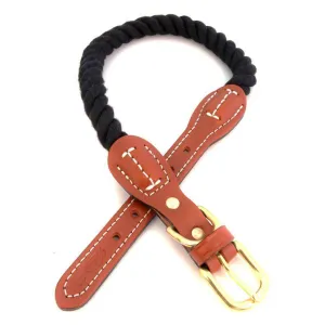Auburn Leathercrafters Natural Cotton/Leather Collar- Black