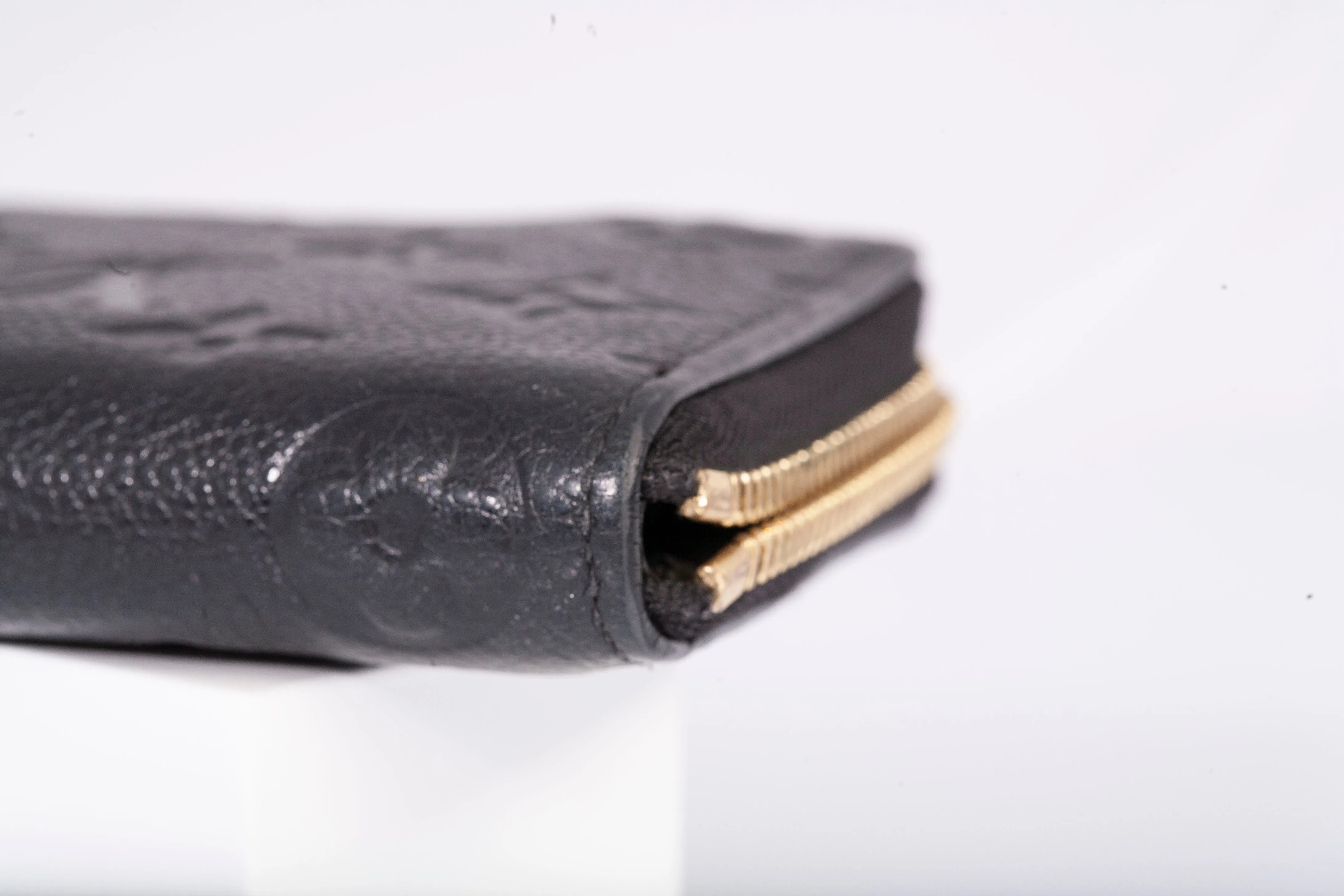 Authentic LOUIS VUITTON Empreinte Black Leather Clemence Wallet