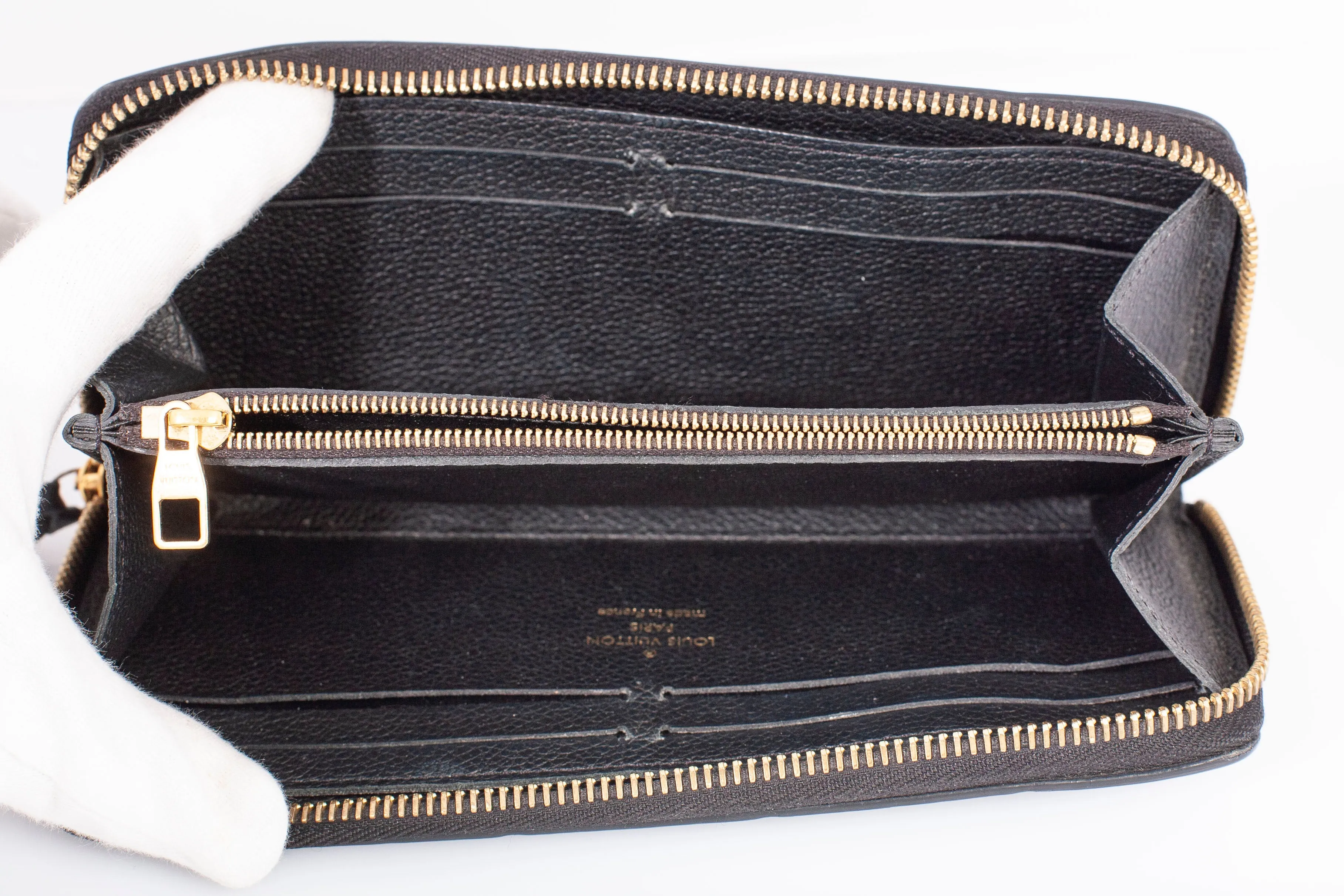 Authentic LOUIS VUITTON Empreinte Black Leather Clemence Wallet