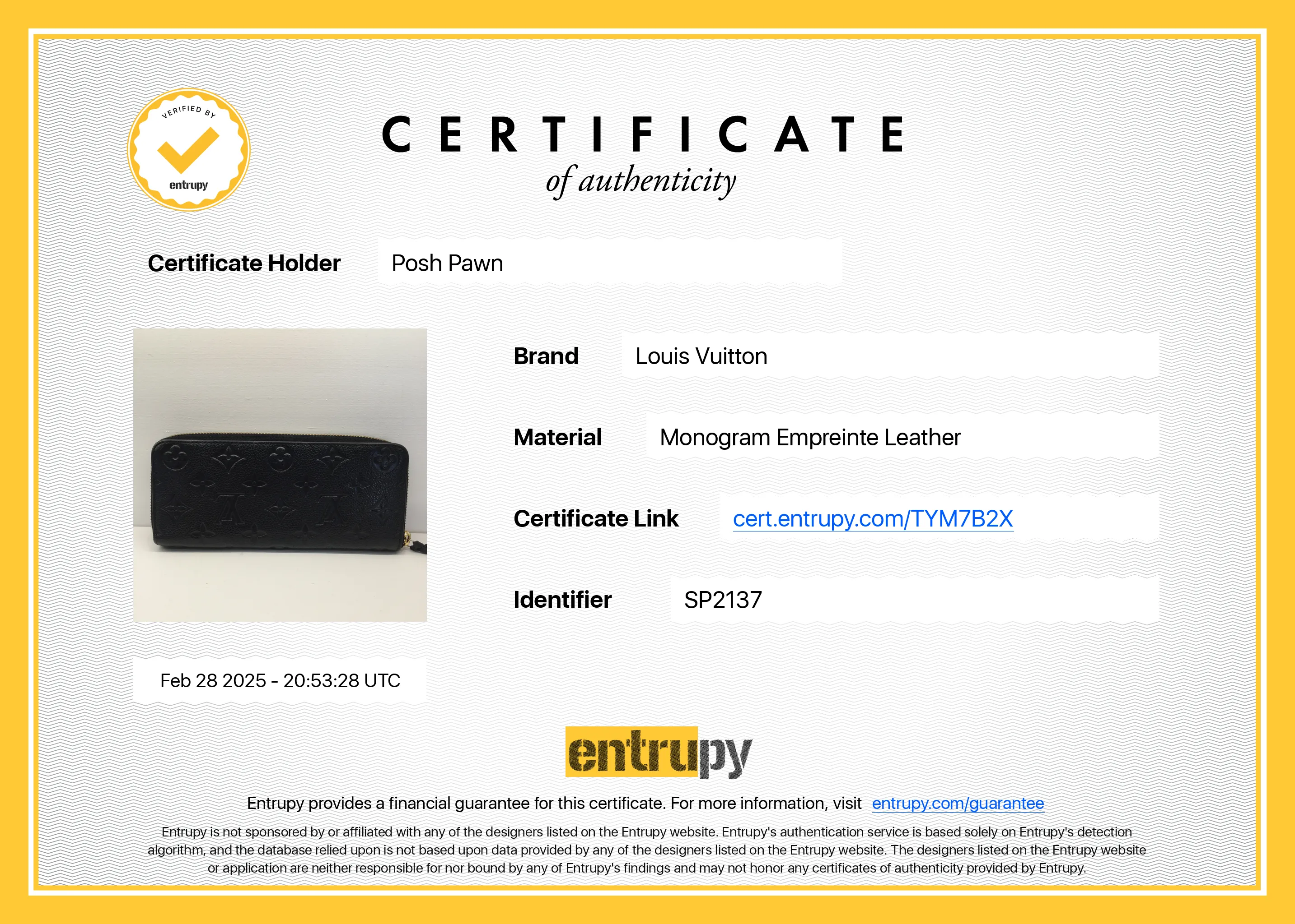 Authentic LOUIS VUITTON Empreinte Black Leather Clemence Wallet