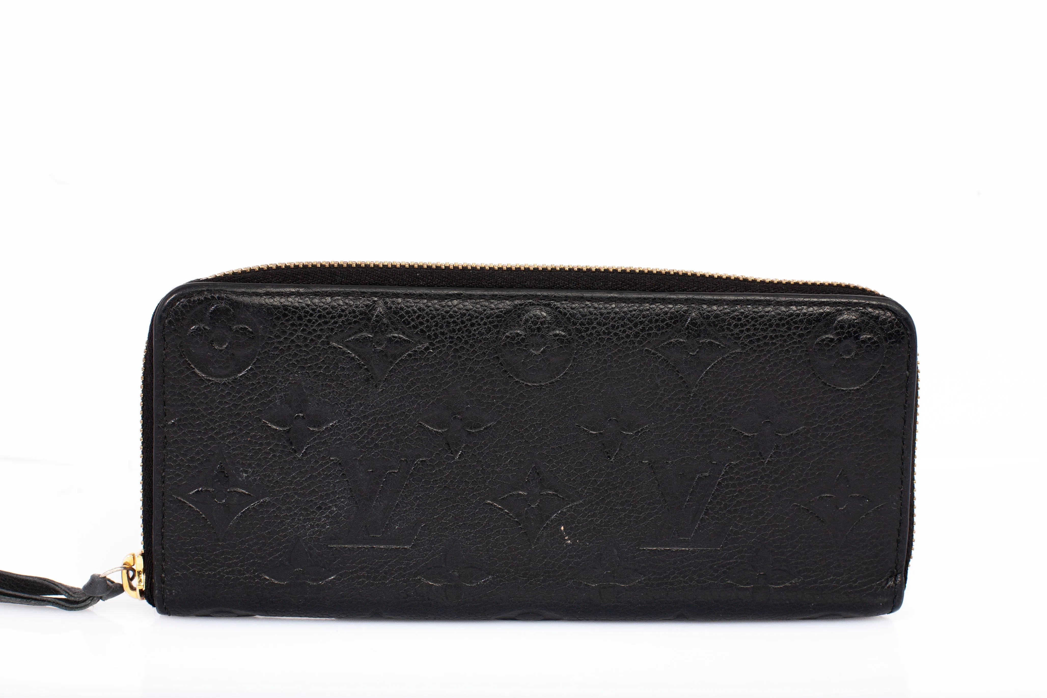 Authentic LOUIS VUITTON Empreinte Black Leather Clemence Wallet