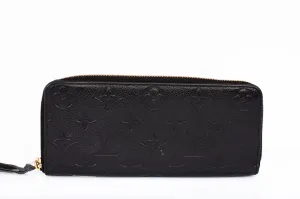 Authentic LOUIS VUITTON Empreinte Black Leather Clemence Wallet