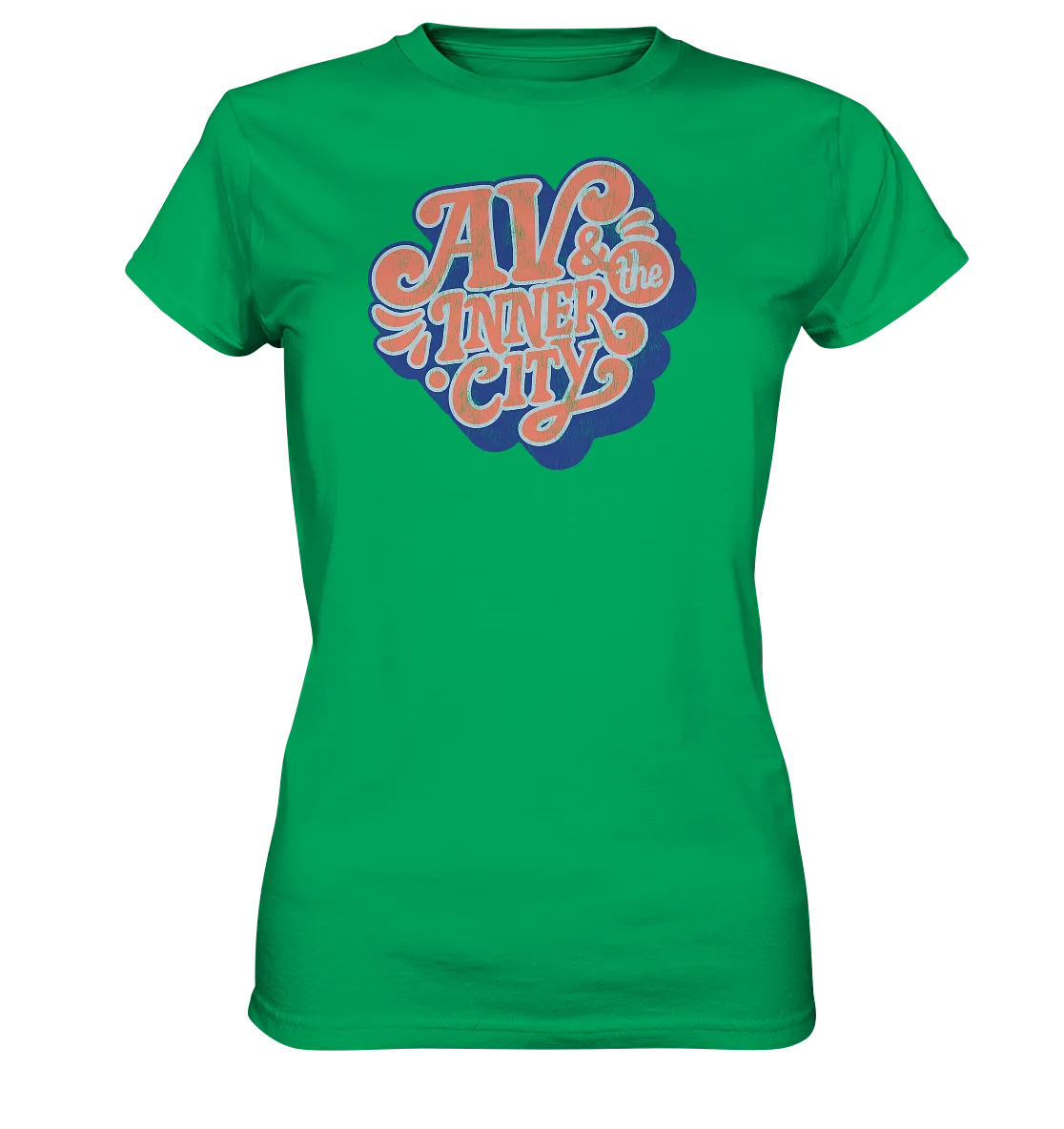 AV & the Inner City / Women's Premium Shirt with Orange and Blue Logo