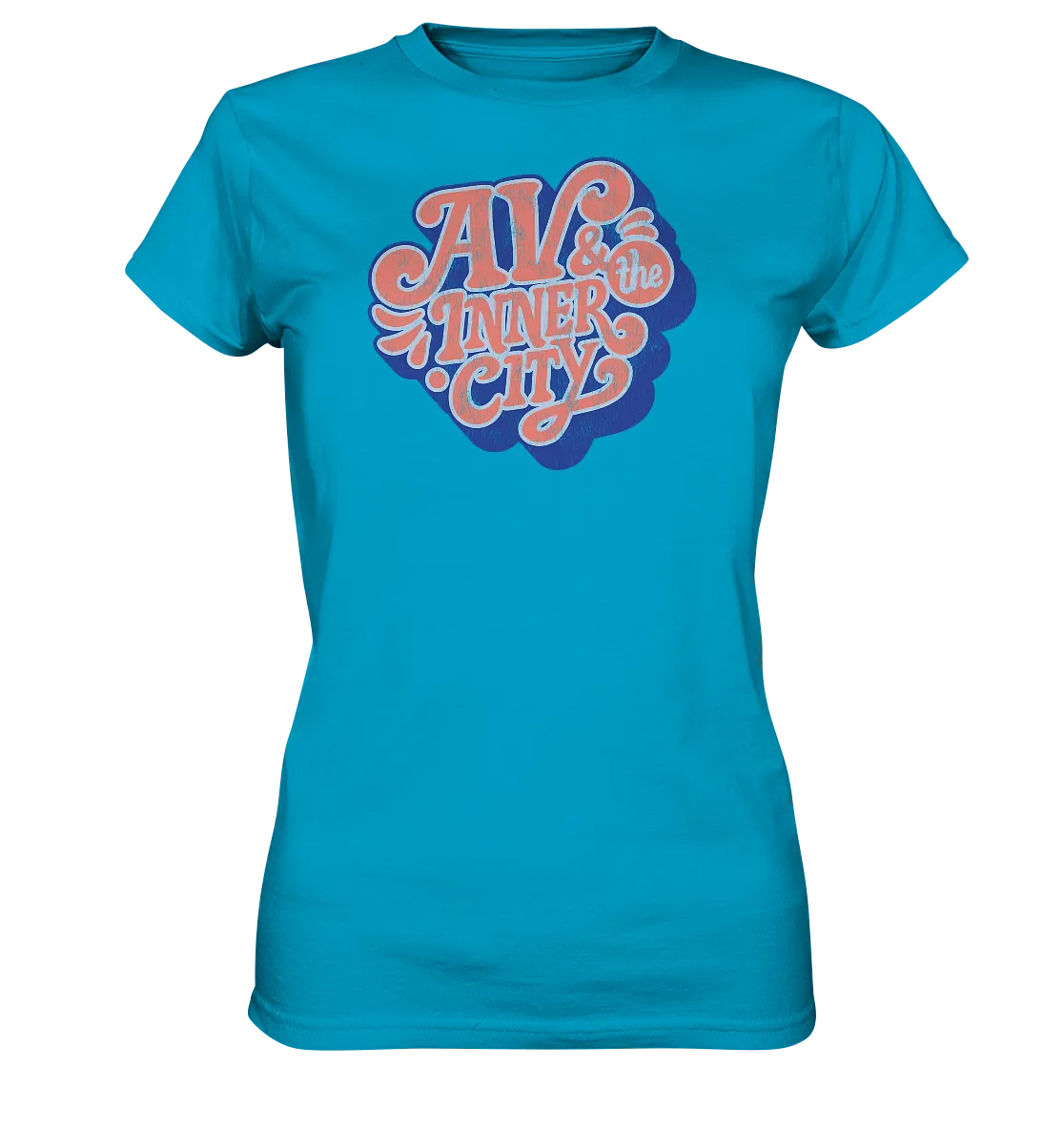 AV & the Inner City / Women's Premium Shirt with Orange and Blue Logo