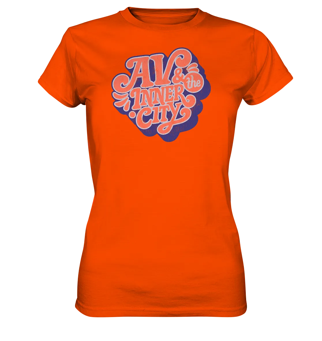 AV & the Inner City / Women's Premium Shirt with Orange and Blue Logo